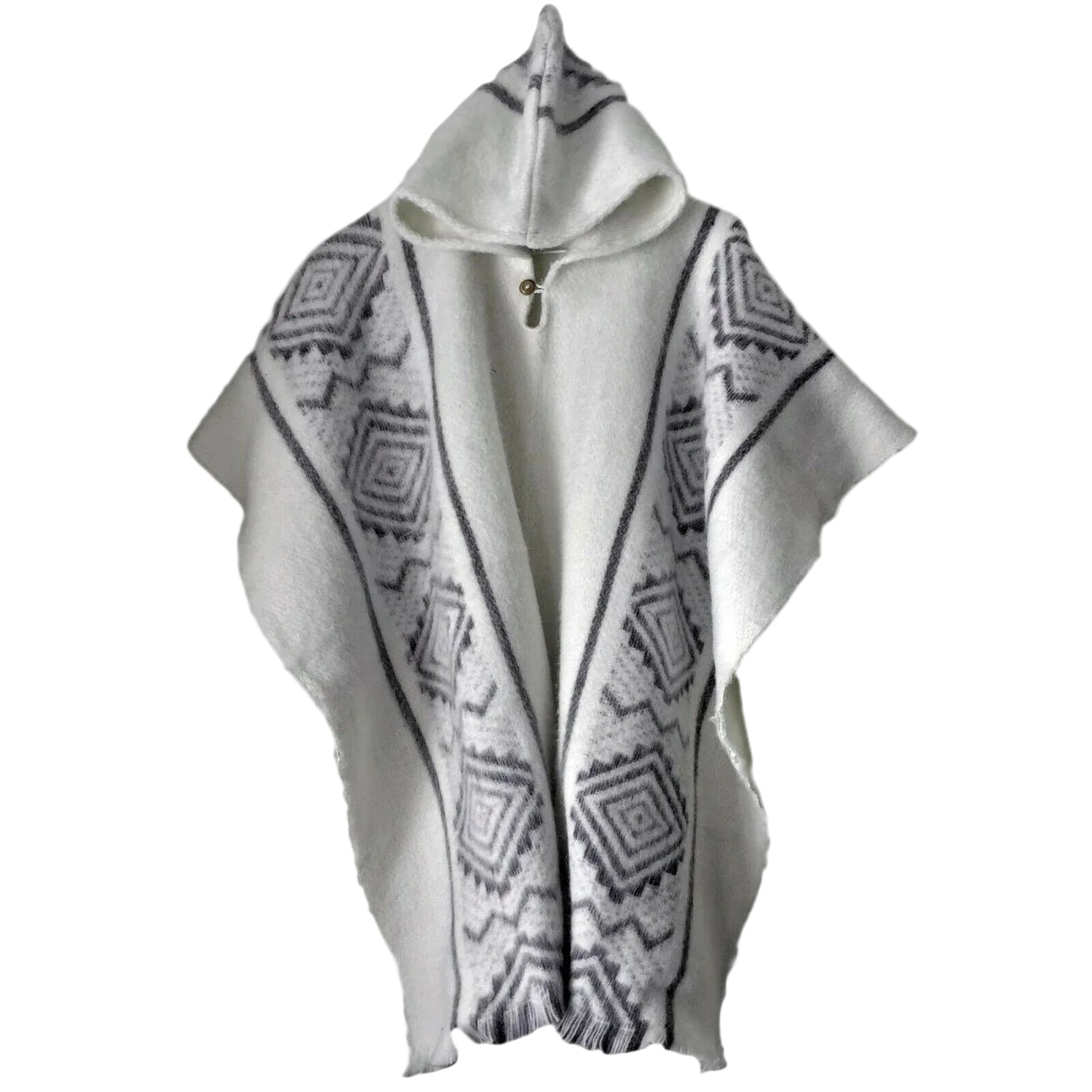 🦙 Llama wool white with diamonds poncho
