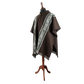 🦙 Llama wool dark brown with diamond pattern poncho