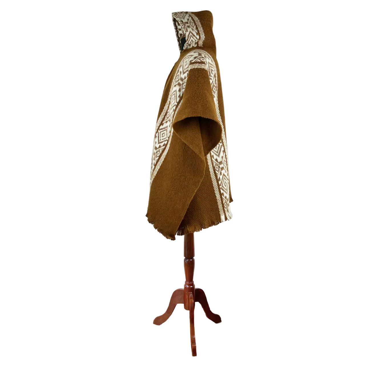 🦙 Llama wool light brown diamond poncho