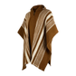 🦙 Llama wool light brown striped poncho