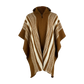 🦙 Llama wool light brown striped poncho