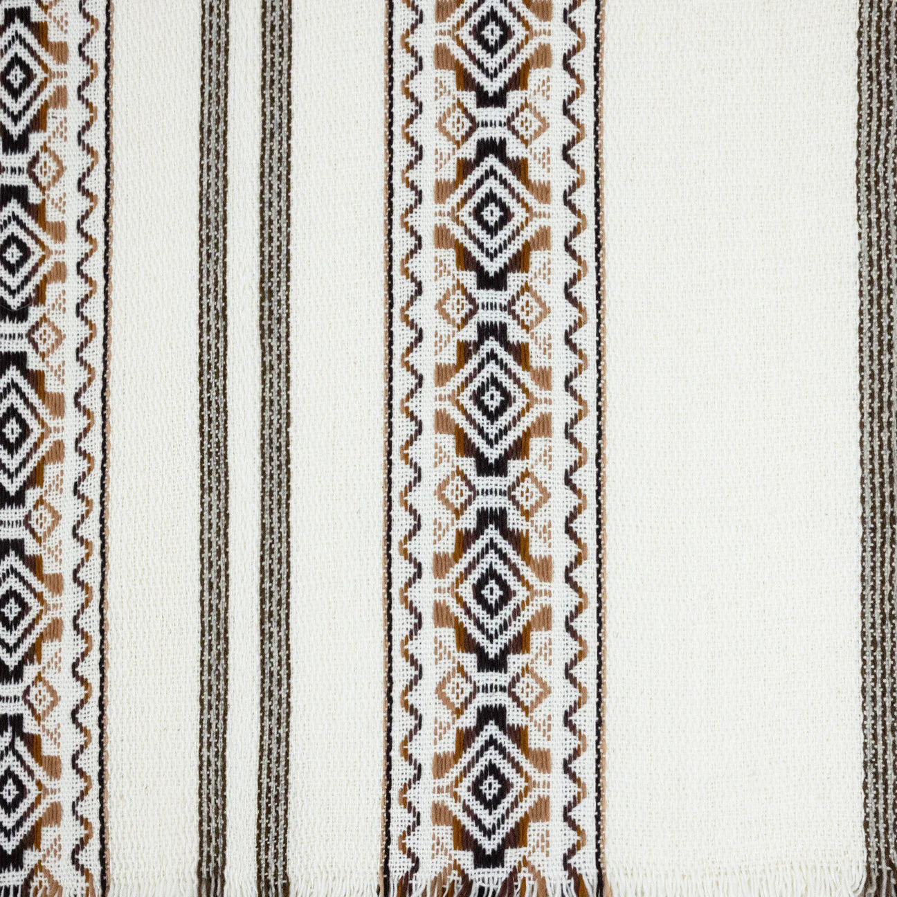 🦙 Llama wool white with brown diamond poncho